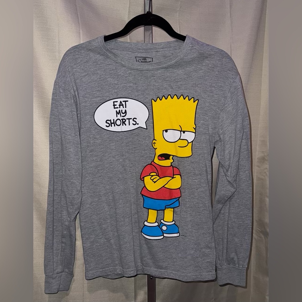 Vintage 90s 1990 Bart Simpson The Simpsons Eat My Shorts Gray T Shirt Size M